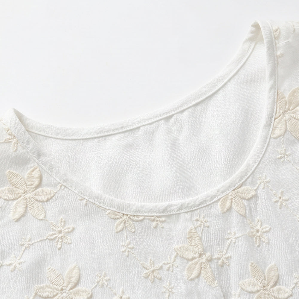 Embroidered Floral Peplum Blouse