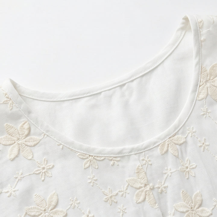 Embroidered Floral Peplum Blouse