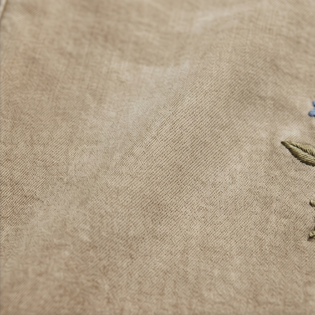 Embroidered Wide-Leg Jeans with Tulip Hem — View 7 | Clova