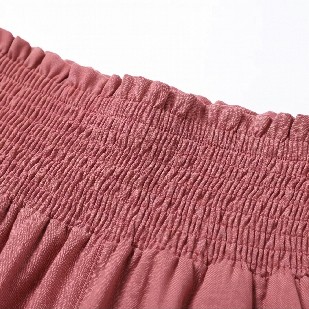 Smocked High-Waist Summer Pants — View 12 | Clova