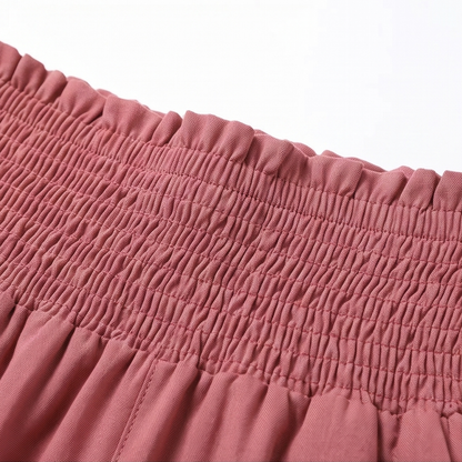 Smocked High-Waist Summer Pants — View 12 | Clova
