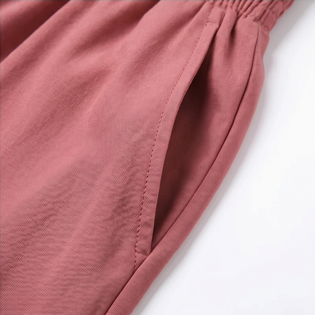 Smocked High-Waist Summer Pants — View 15 | Clova