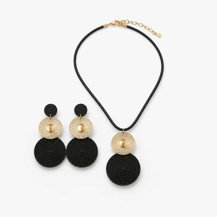 Textured Necklace and Earring Set