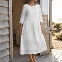 Embossed Texture Midi Dress