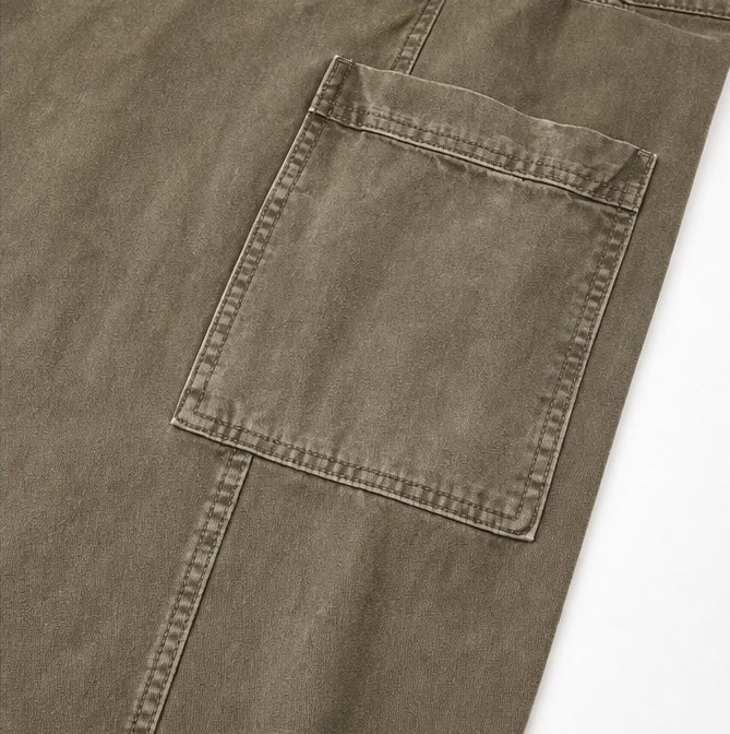 Relaxed Cargo Capris with Deep Utility Pockets, Mid-Calf Length, Mocha