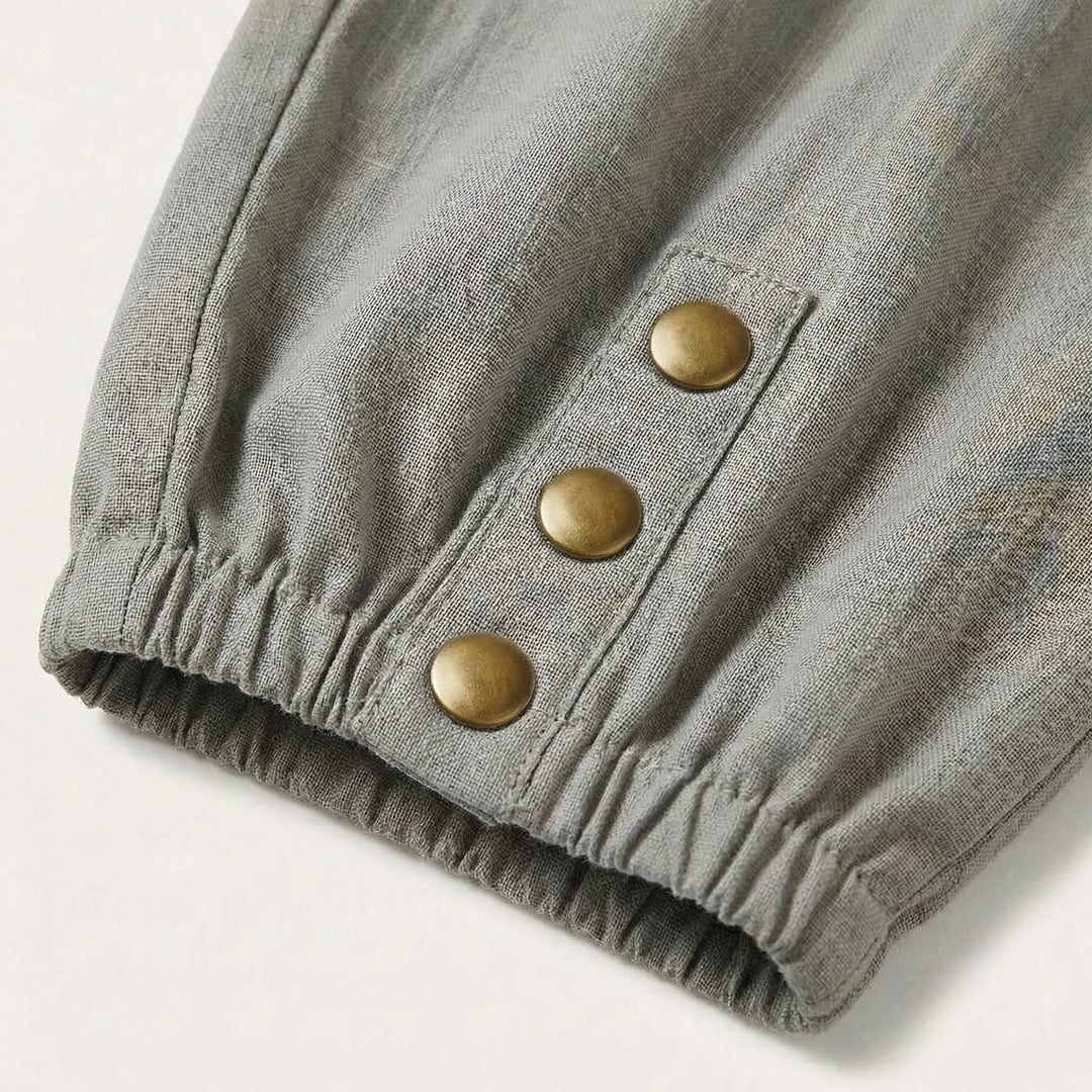 Relaxed Fit Cotton Linen Capris