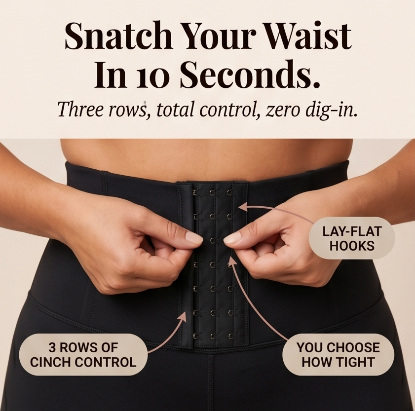 High-Waist Corset Leggings with Adjustable Cinch — View 7 | Clova