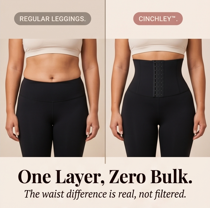 High-Waist Corset Leggings with Adjustable Cinch — View 8 | Clova