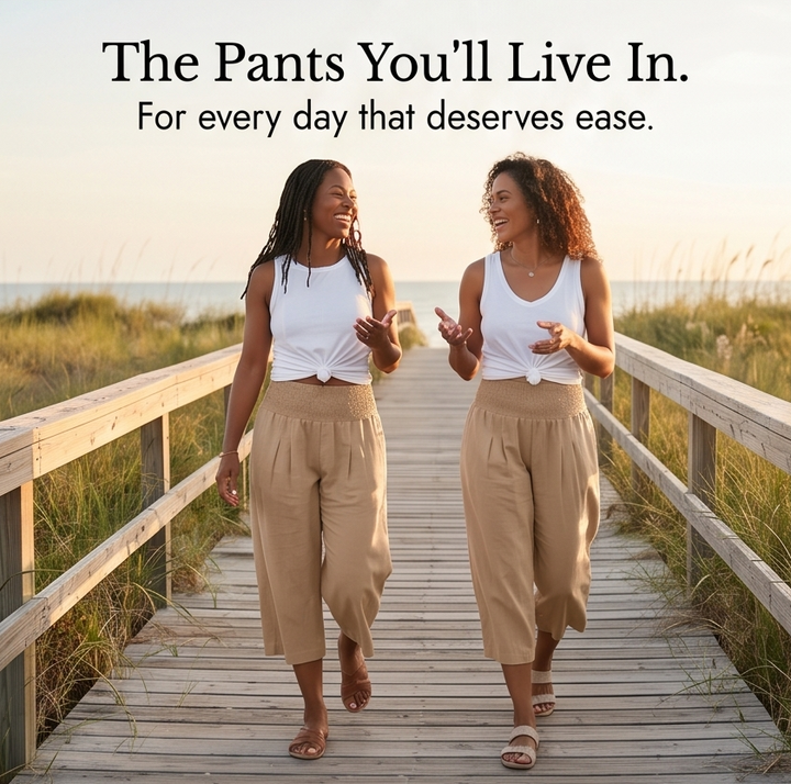 Smocked-Waist Culottes — View 11 | Clova
