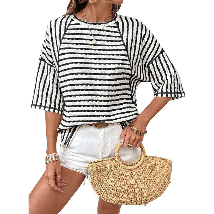 Textured Stripe Relaxed Tee