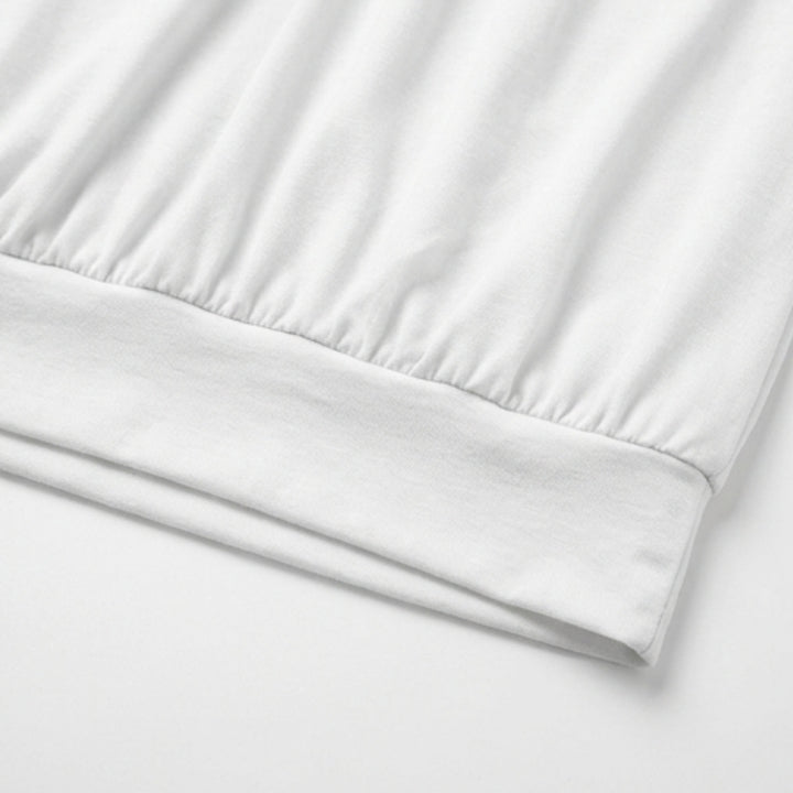 Pleated V Neck Blouson Top