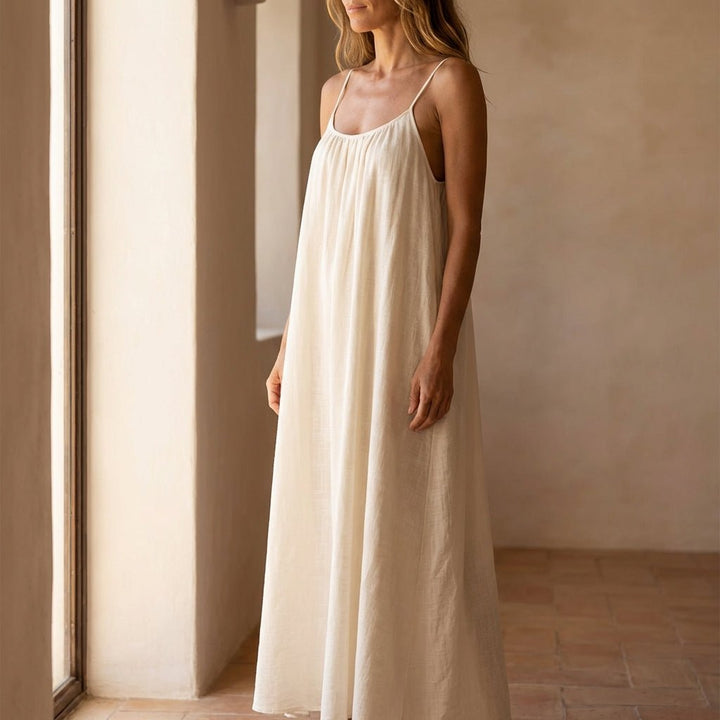 Flowy Open Back Summer Maxi Dress