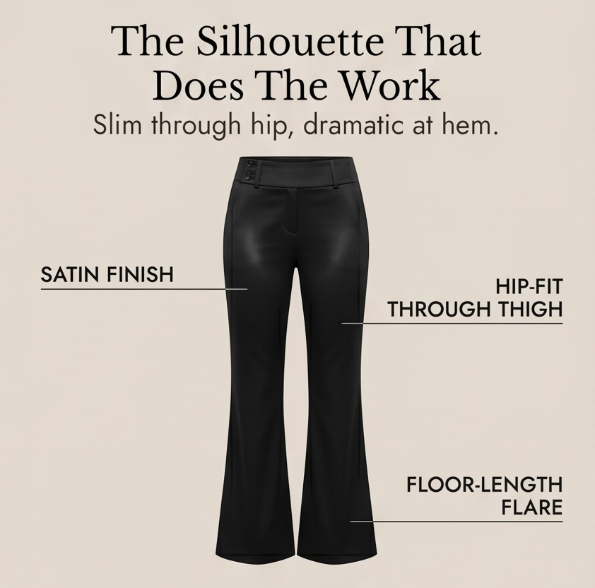 Elongating Wide-Leg Flare Pants — View 9 | Clova