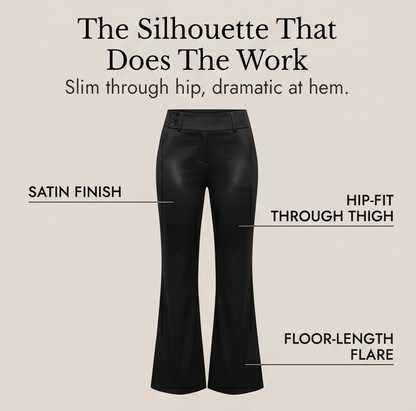 Elongating Wide-Leg Flare Pants — View 9 | Clova