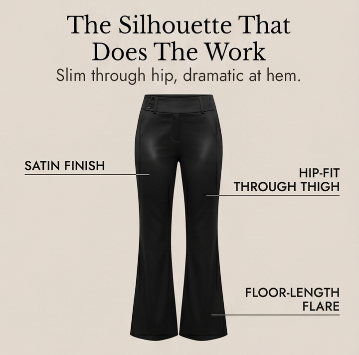 Elongating Wide-Leg Flare Pants — View 9 | Clova
