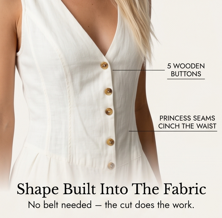 Wide-Leg Button Front Jumpsuit — View 12 | Clova