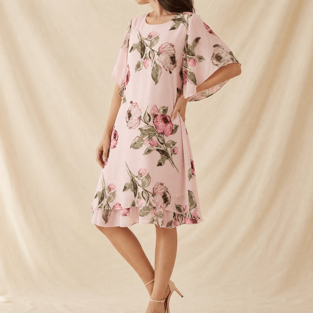Floral Chiffon Midi Dress