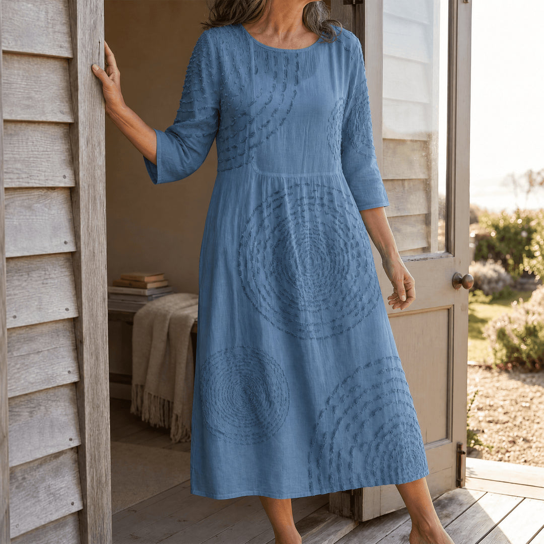 Embossed Texture Midi Dress