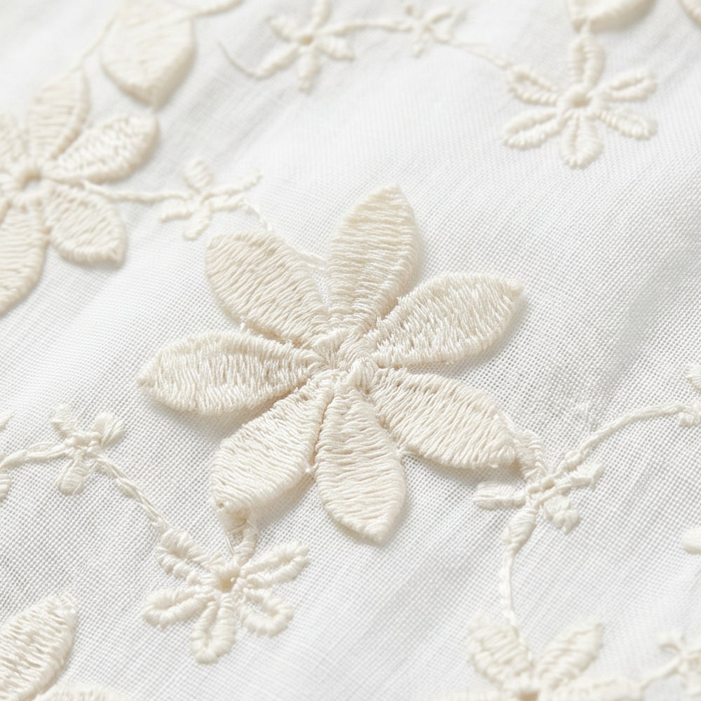 Embroidered Floral Peplum Blouse
