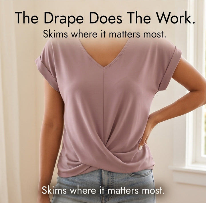 Twist-Knot V-Neck Top for Effortless Everyday Style
