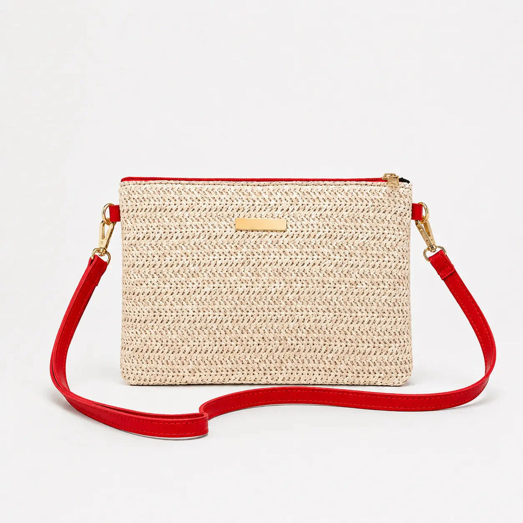 Woven Straw Crossbody Clutch Bag for Women