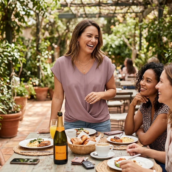 Twist-Knot V-Neck Top for Effortless Everyday Style