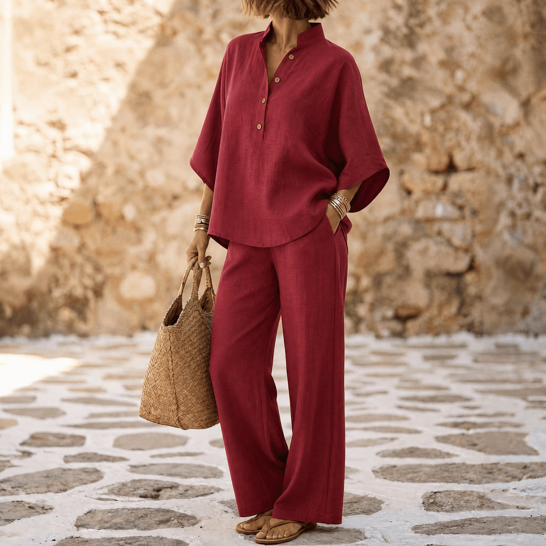 Breezy Linen Two-Piece Set for Warm Days