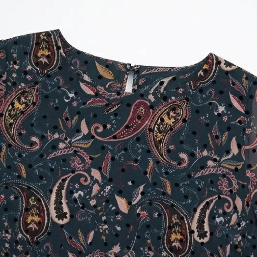 Tiered Chiffon Paisley Dress