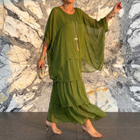 Flowing Tiered Chiffon Maxi Dress
