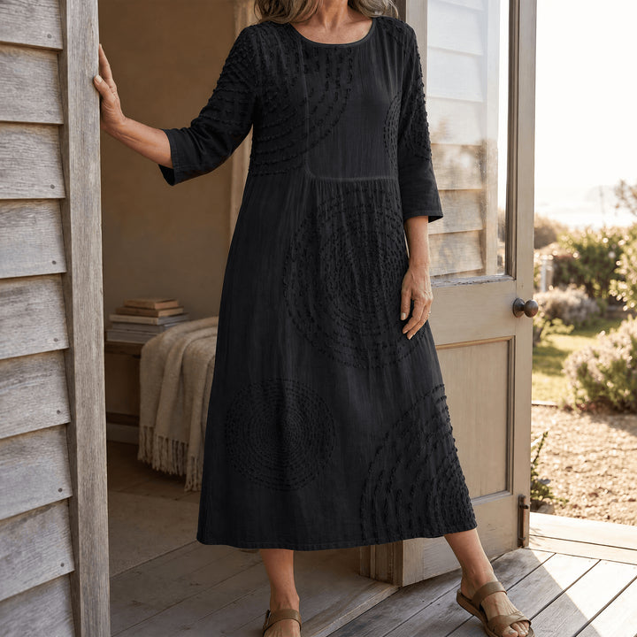 Embossed Texture Midi Dress