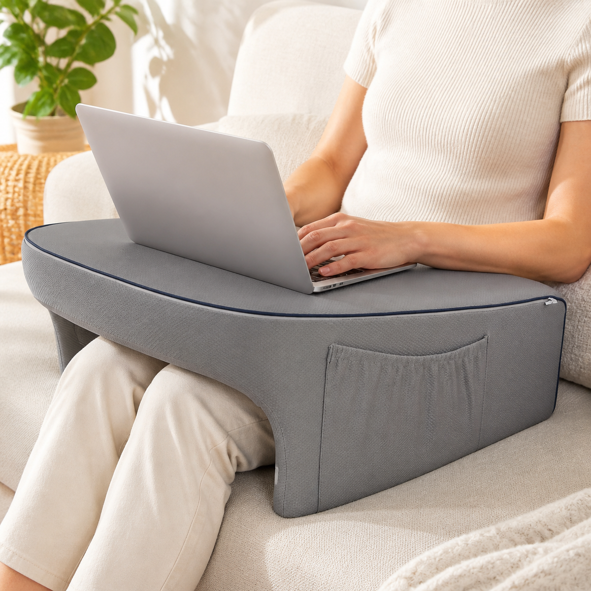 Lap Cushion Portable Laptop & Reading Desk With Memory Foam Support — lifestyle view