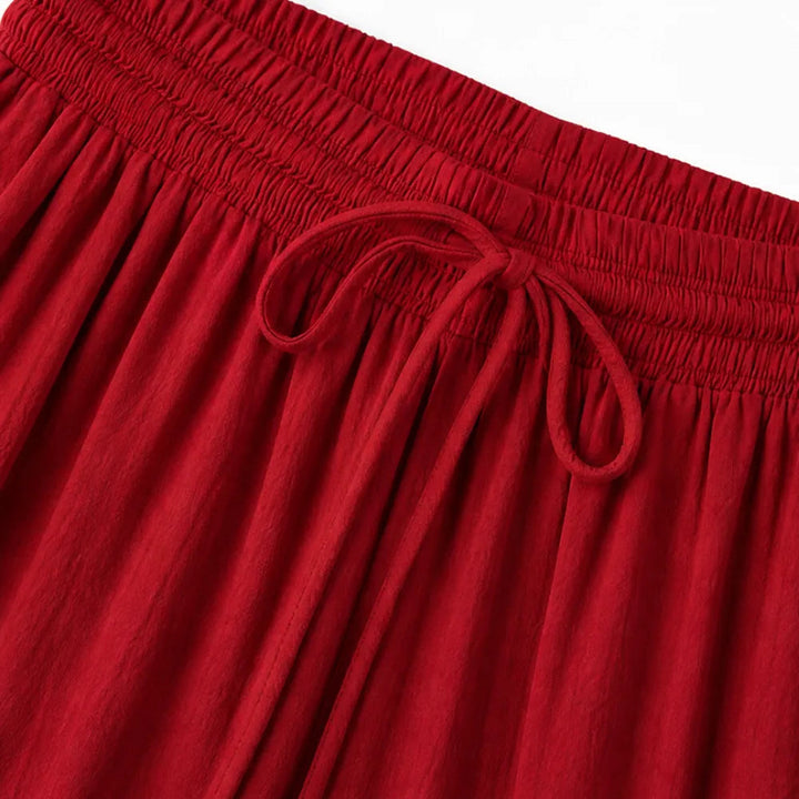 Off-Shoulder Boho Top and Lantern Pants Set for Women