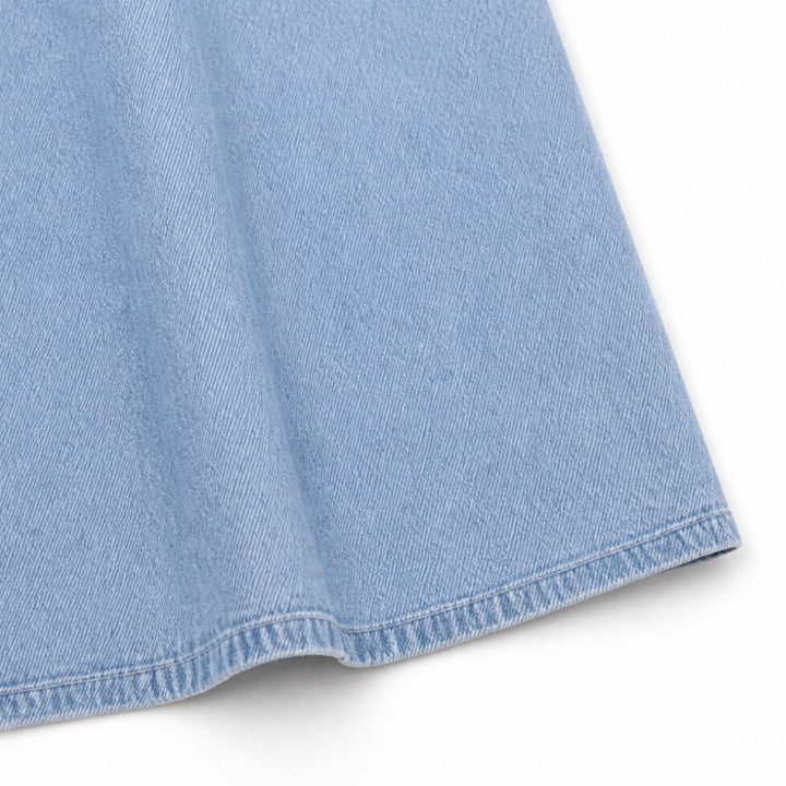 Light Denim Shirt Dress with Pockets, A-Line Mini for Women