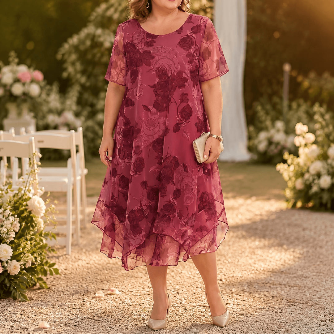 Layered Chiffon Floral Dress