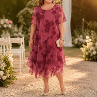 Layered Chiffon Floral Dress