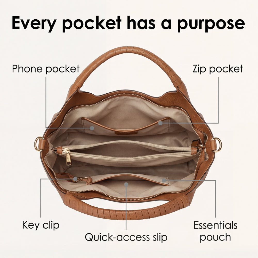 Carrina Soft Leather Everyday Hobo Bagy