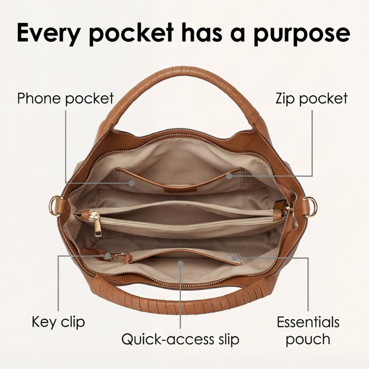 Carrina Soft Leather Everyday Hobo Bagy