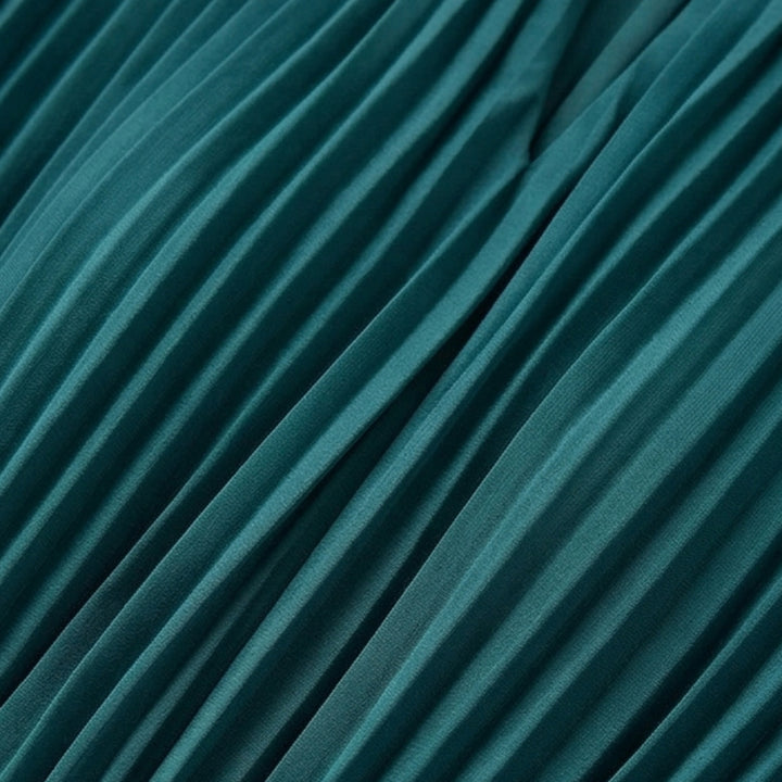 Pleated Ruffle Midi Dress