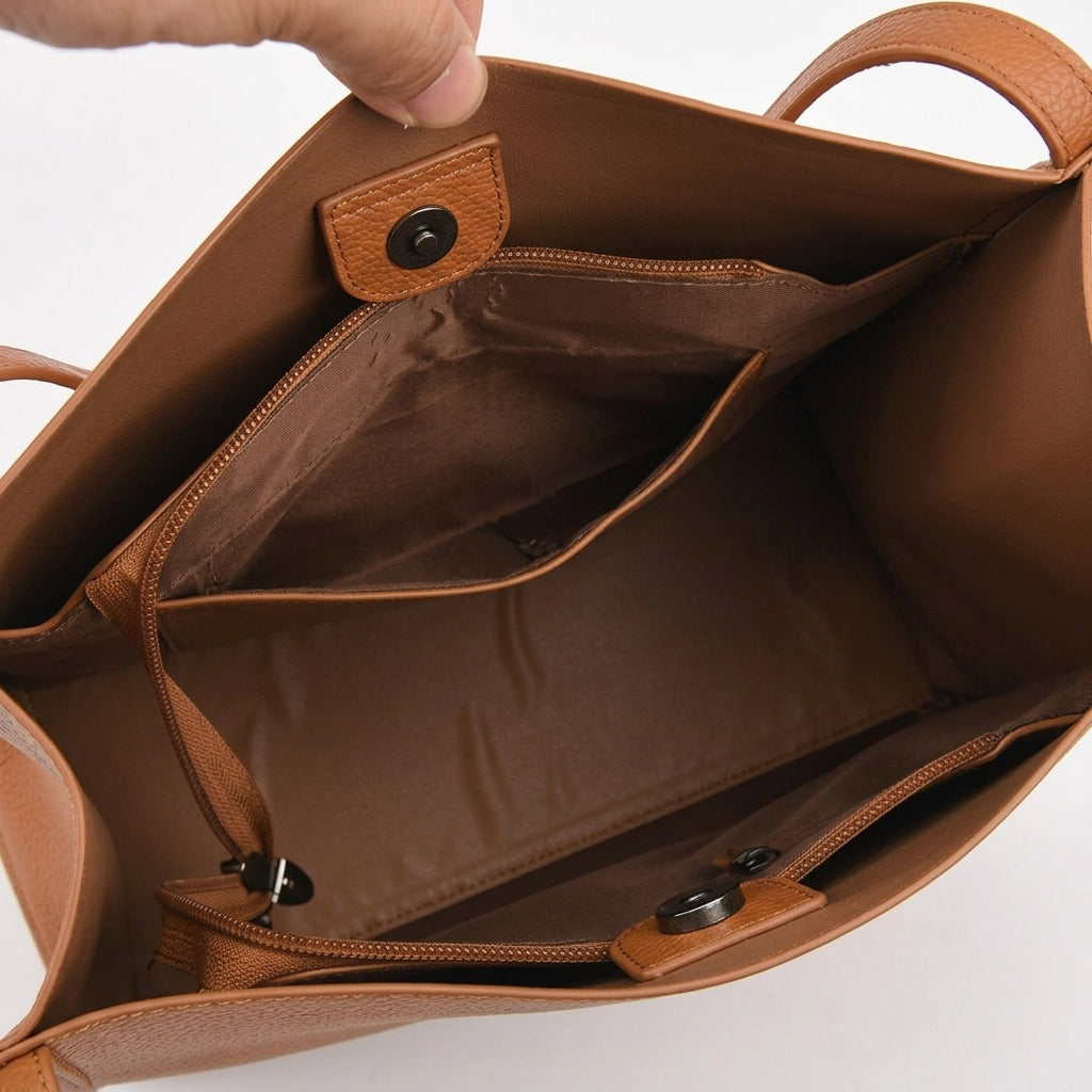 Soft Leather Shoulder Tote