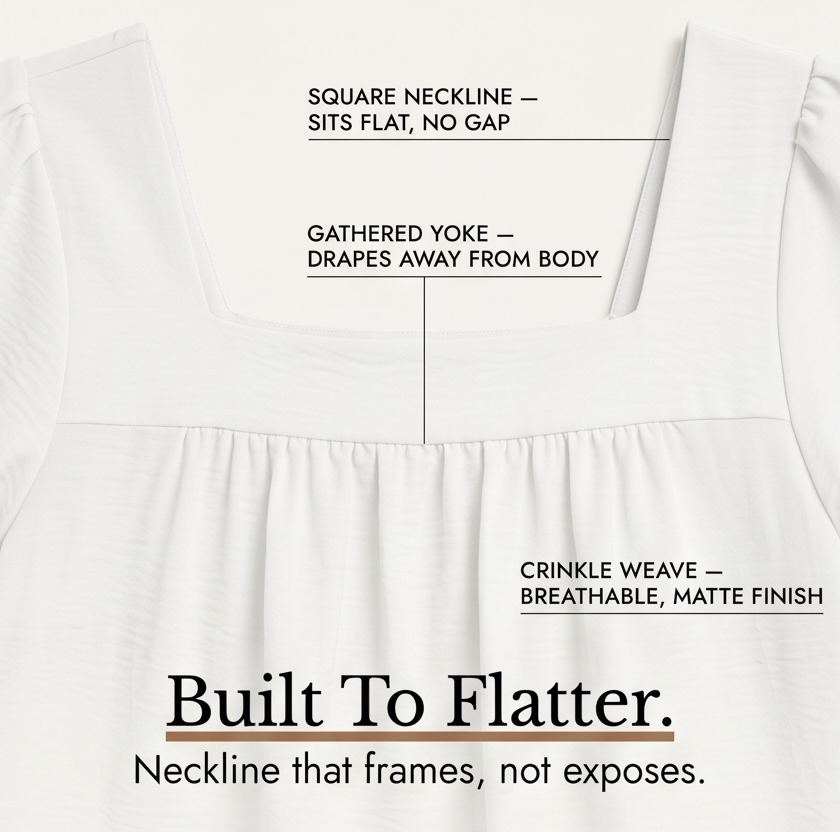 Square Neck Flutter Sleeve Blouse — View 6 | Clova