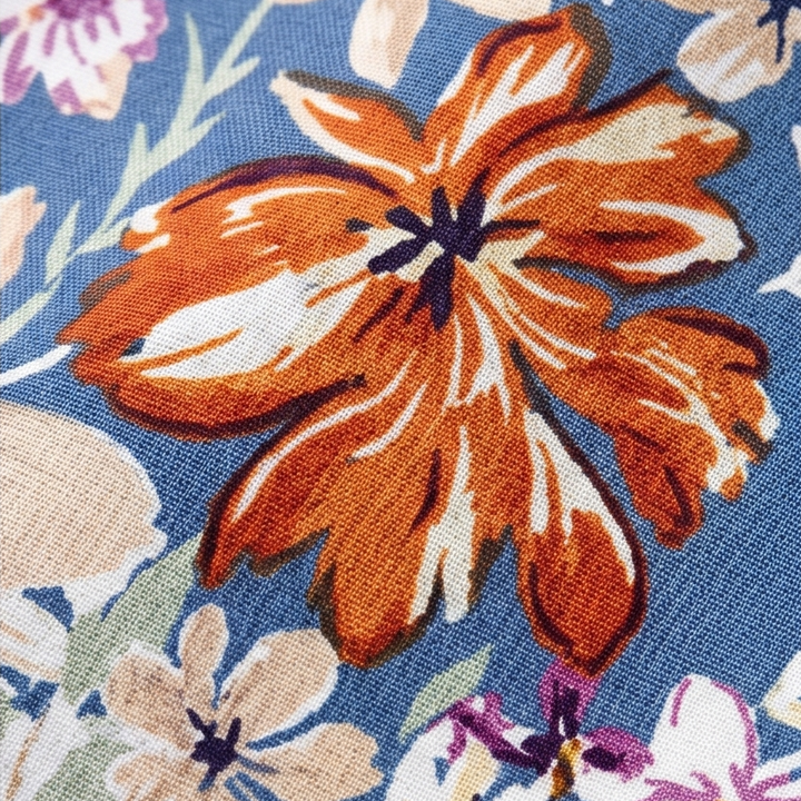 Floral Puff Sleeve V-Neck Blouse — View 7 | Clova