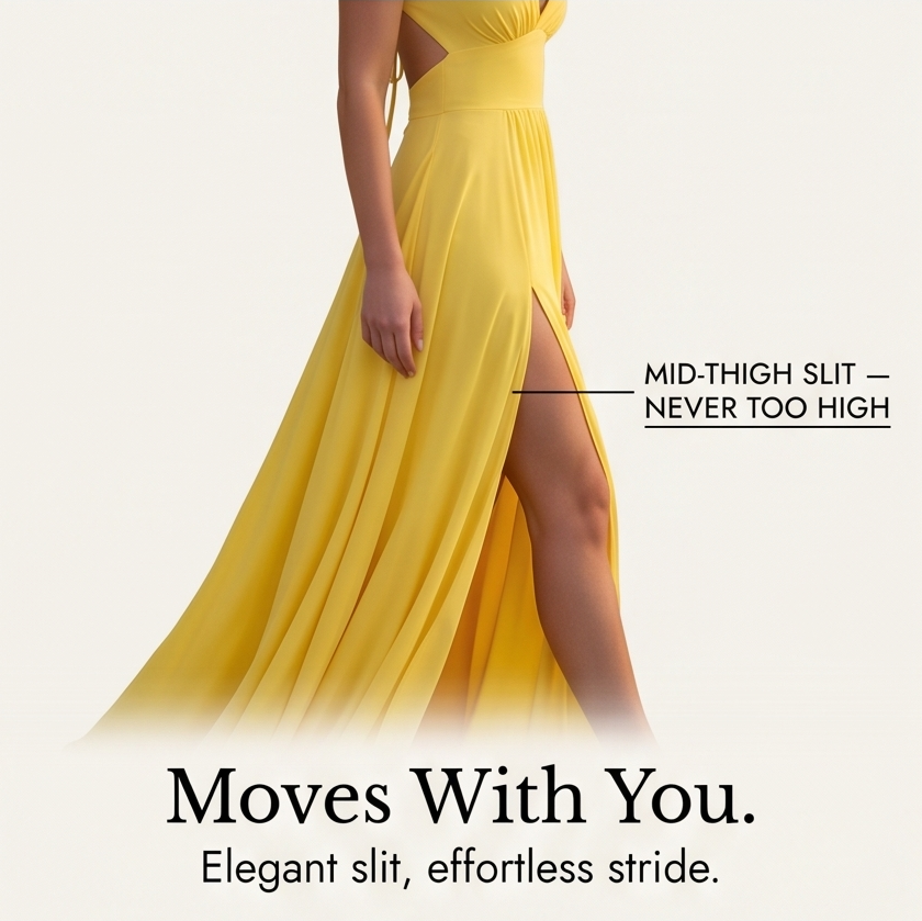 Flowing V-Neck Maxi Dress — View 9 | Clova