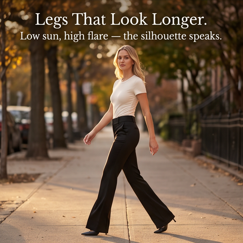 Elongating Wide-Leg Flare Pants — View 7 | Clova
