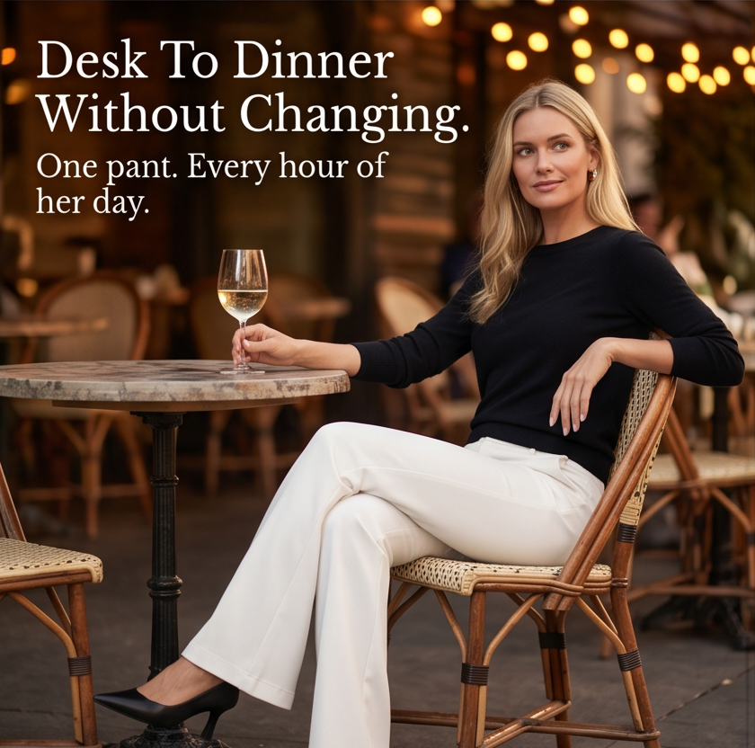 Elongating Wide-Leg Flare Pants — View 8 | Clova