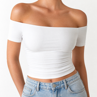 Velora Off-Shoulder Slim Fit Top | Clova Women's Fashion