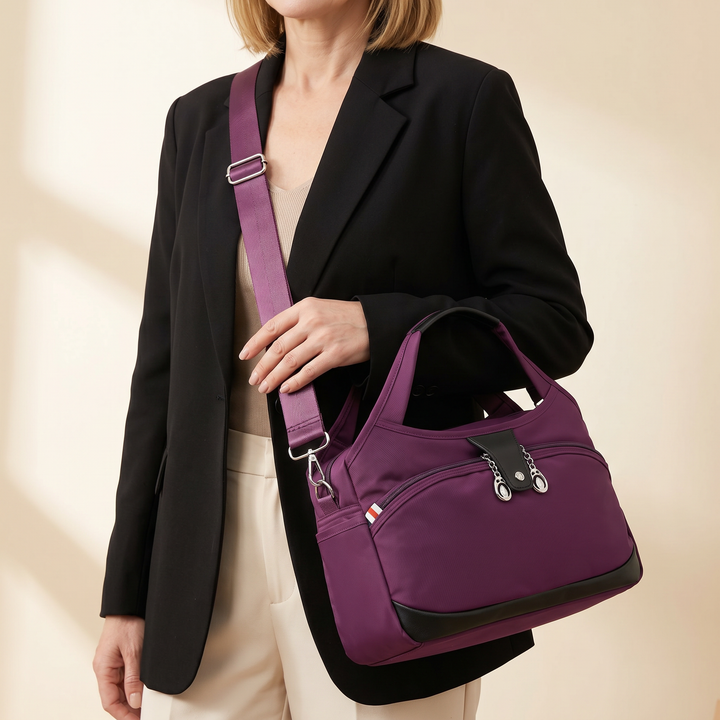 Multi-Pocket Shoulder Bag with Anti-Theft Design