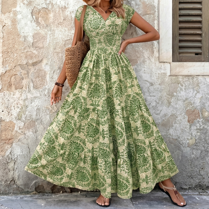 Smocked Floral Maxi Dress | Clova Women&