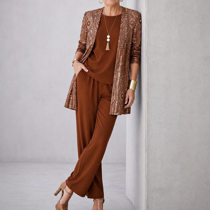 Elegant 3-Piece Pantsuit Set for Occasions | Clova Women&