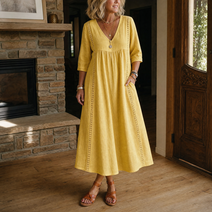 Relaxed Midi Dress with Pockets | Clova Women&