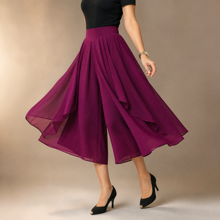 High-Waist Culottes with Skirt Drape | Clova Women&